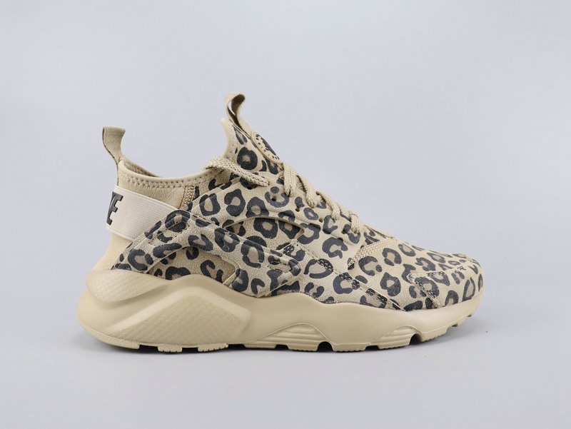 2002 Men Cheetah Print Nike Air Huarach Run Ultra Yellow Shoes